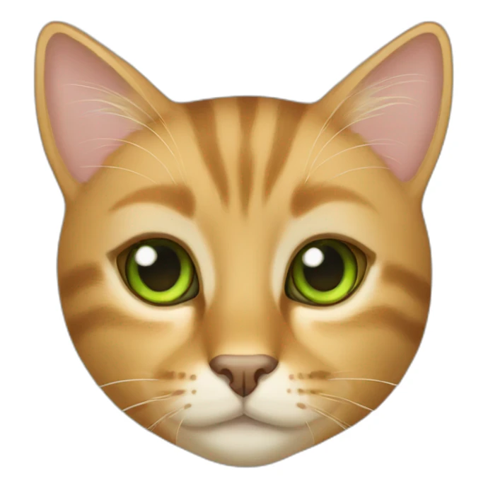 Golden brown cat green eyes sticker