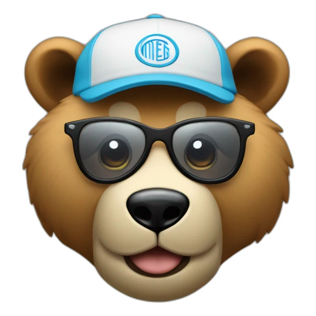 un oso con lentes oscuros y gorra negra sticker