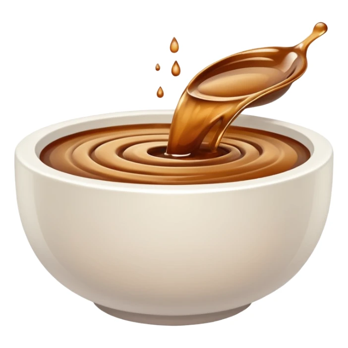 still brown liquid in white bowl sticker