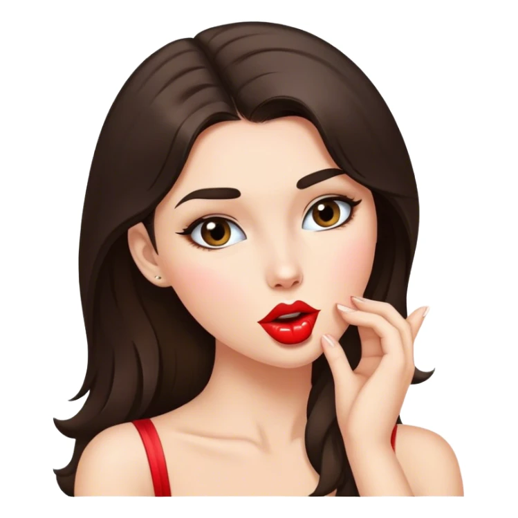 tongue flirt kiss white brunette sticker