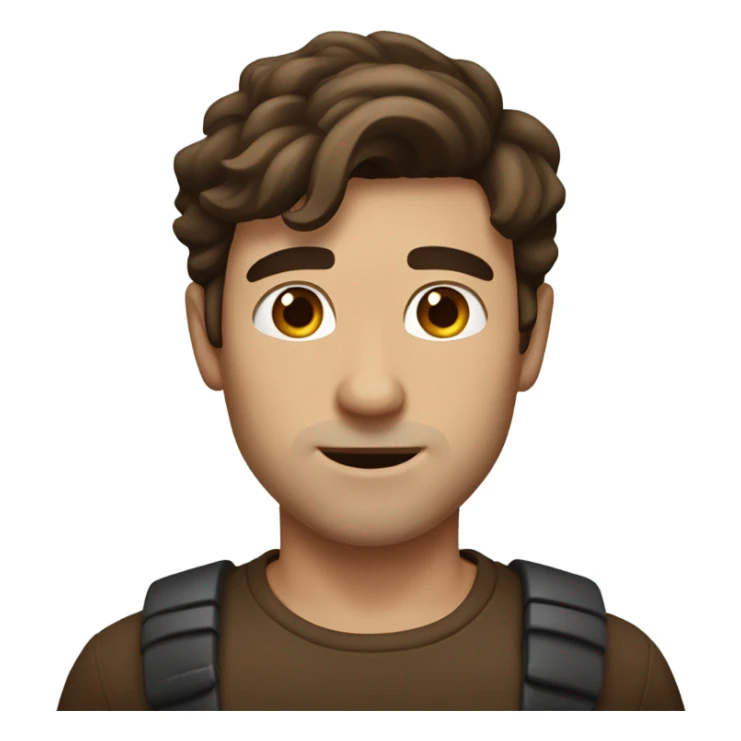 guy with brown hair and brown eyes and thick brows sticker