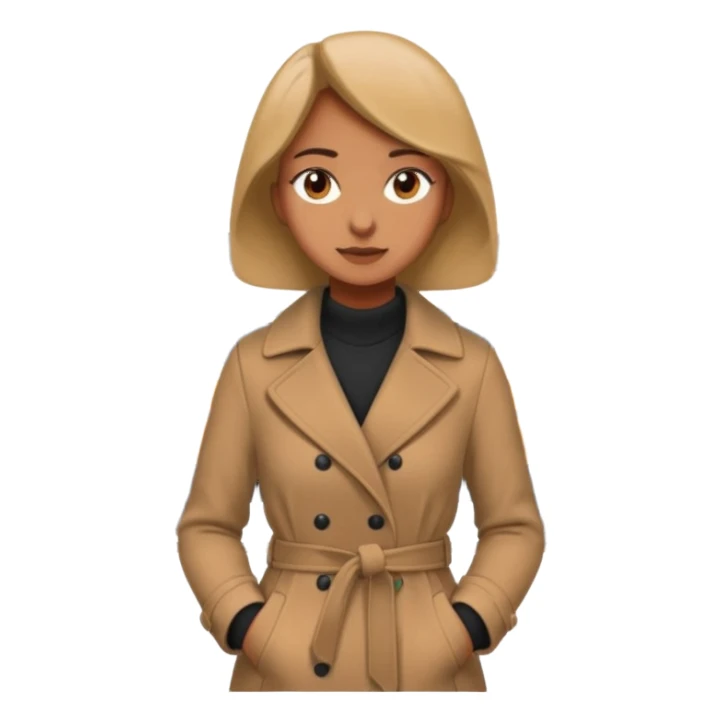 A woman standing in front of a train sticker