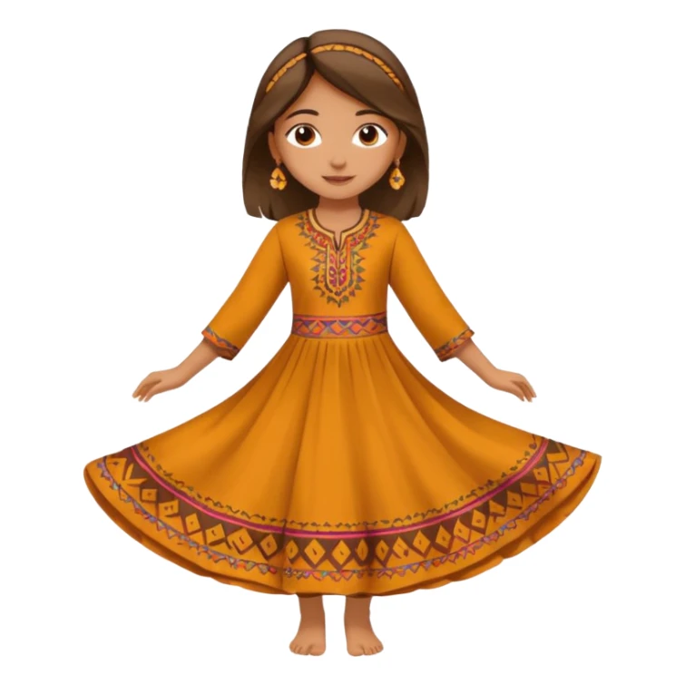 girl in ethnic kurta dress mid-twirl sticker