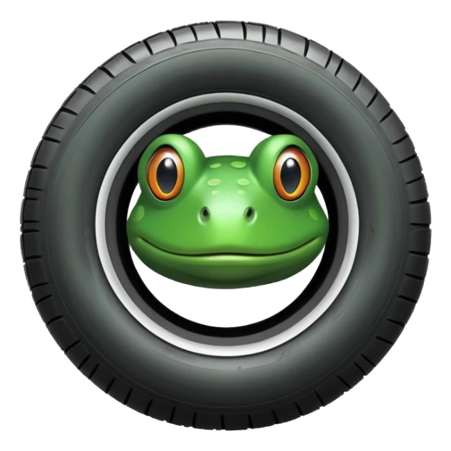 a tire   but only the head is that of a frog  sticker