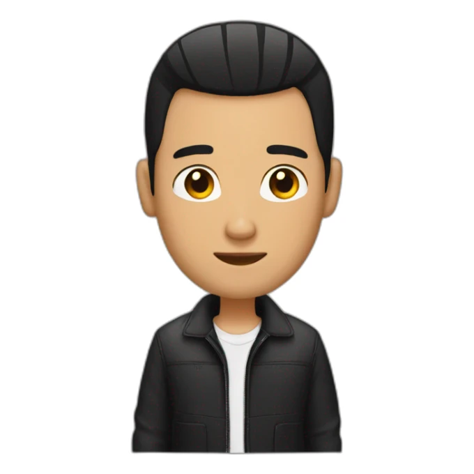 mike bronteroc with black hair and buzz cut sticker