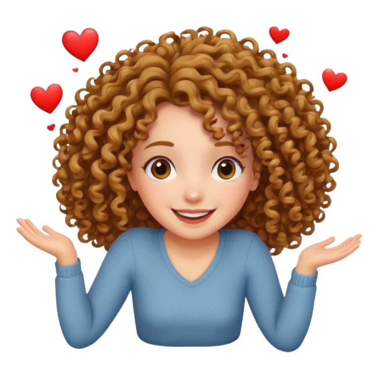 Girl with curly hair falling over in love  sticker
