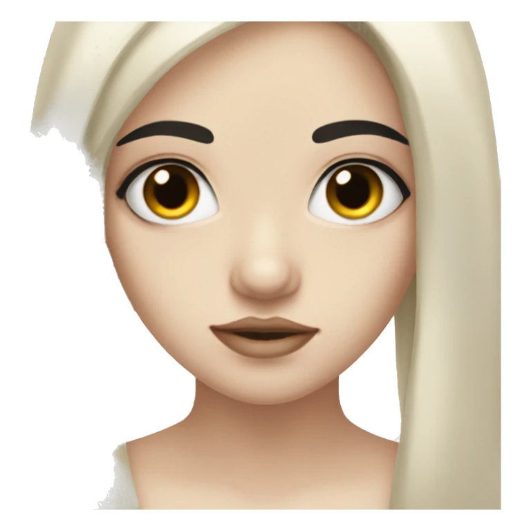 Pale girl with black hair and an eyebrow piercing sticker