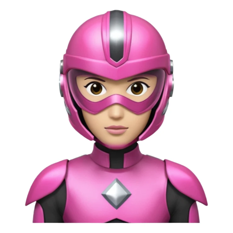 Pink ranger with face covered helmet sticker