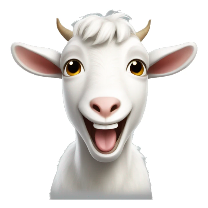 laughin white goat very happy sticker