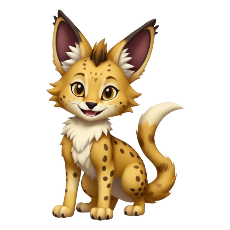 Epic Cute Dark Warm Sergal-Serval-Vernid full body sticker