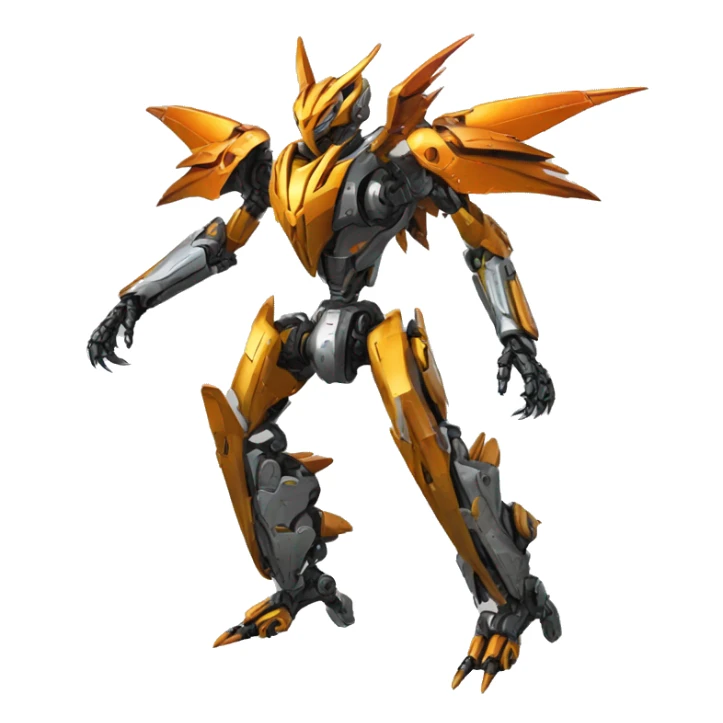futuristic mechanical spiky Medabot-raptor-dragon-Bionicle-mecha full body sticker