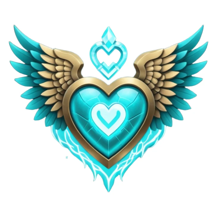 Dark Cyan Winged heart with minecraft warden soul sticker