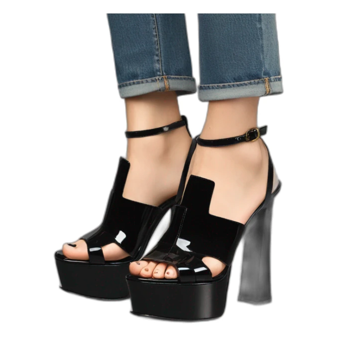 Ysl heel sandal TRIBUTE PLATFORM SANDAL black PATENT LEATHER sticker