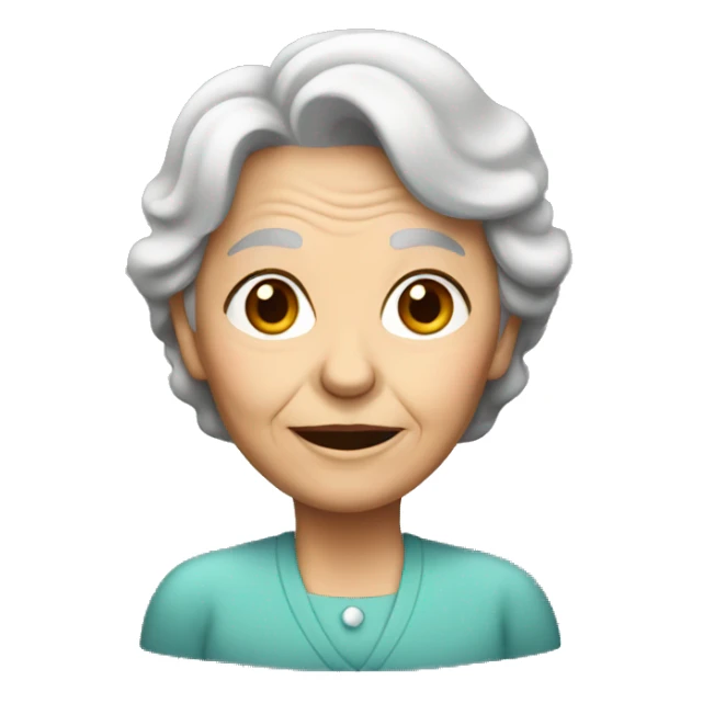 Old lady with brown hair sticker