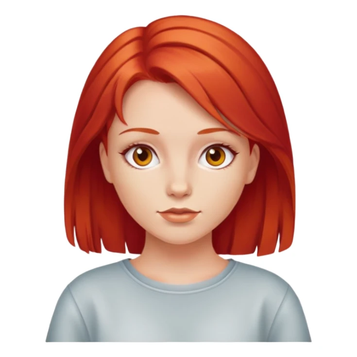y2k style girl with red hair sticker