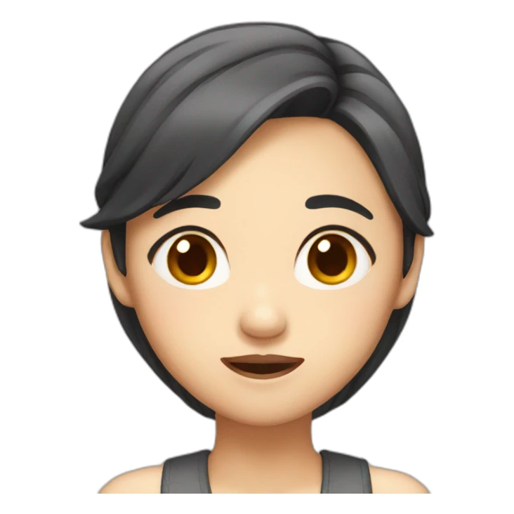 Female asian girl embarrassed sticker