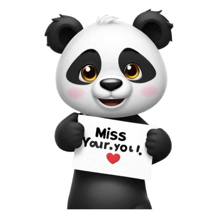 Panda holding a miss you sign sticker
