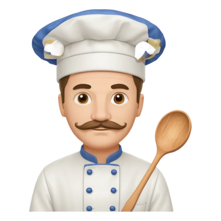 French cook, man, moustache, white man sticker