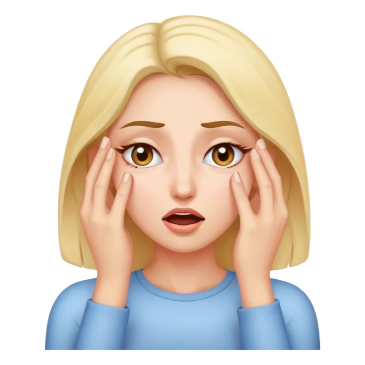 a woman opening her eyes wide with her fingers  sticker