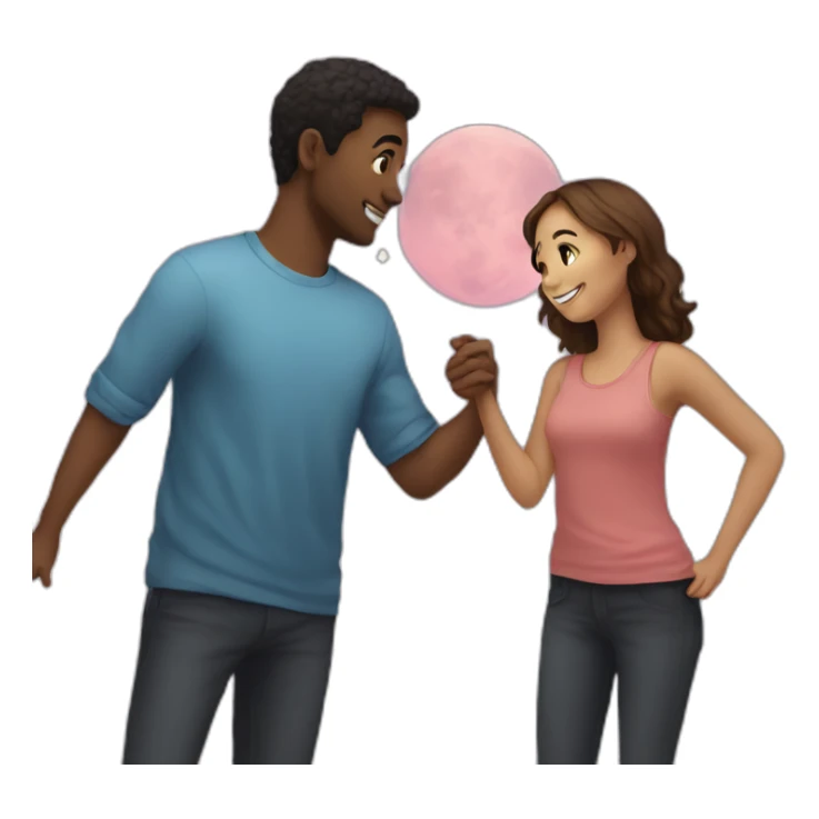 Boy-friend and girlfriend in the space  sticker