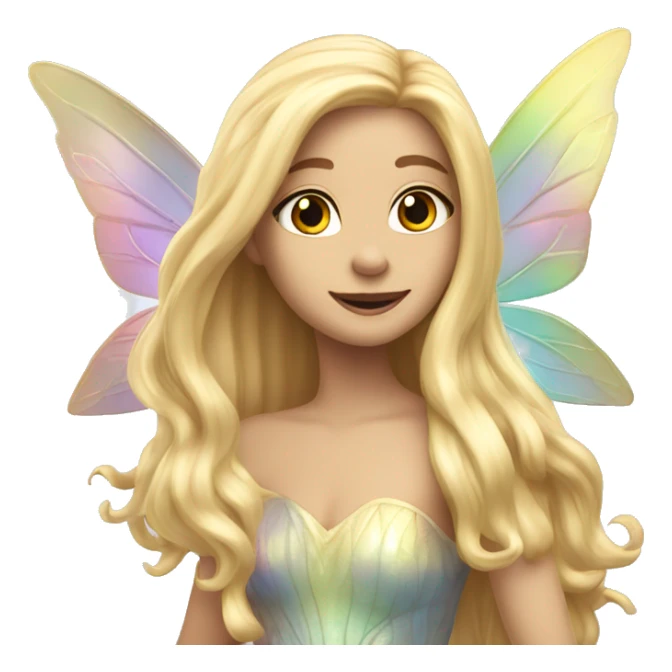 Iridescent fairy flying long hair blonde full body sticker