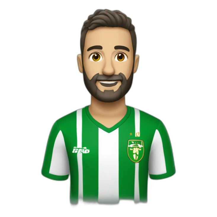 Hombre calvo y con barba y camiseta real Betis sticker