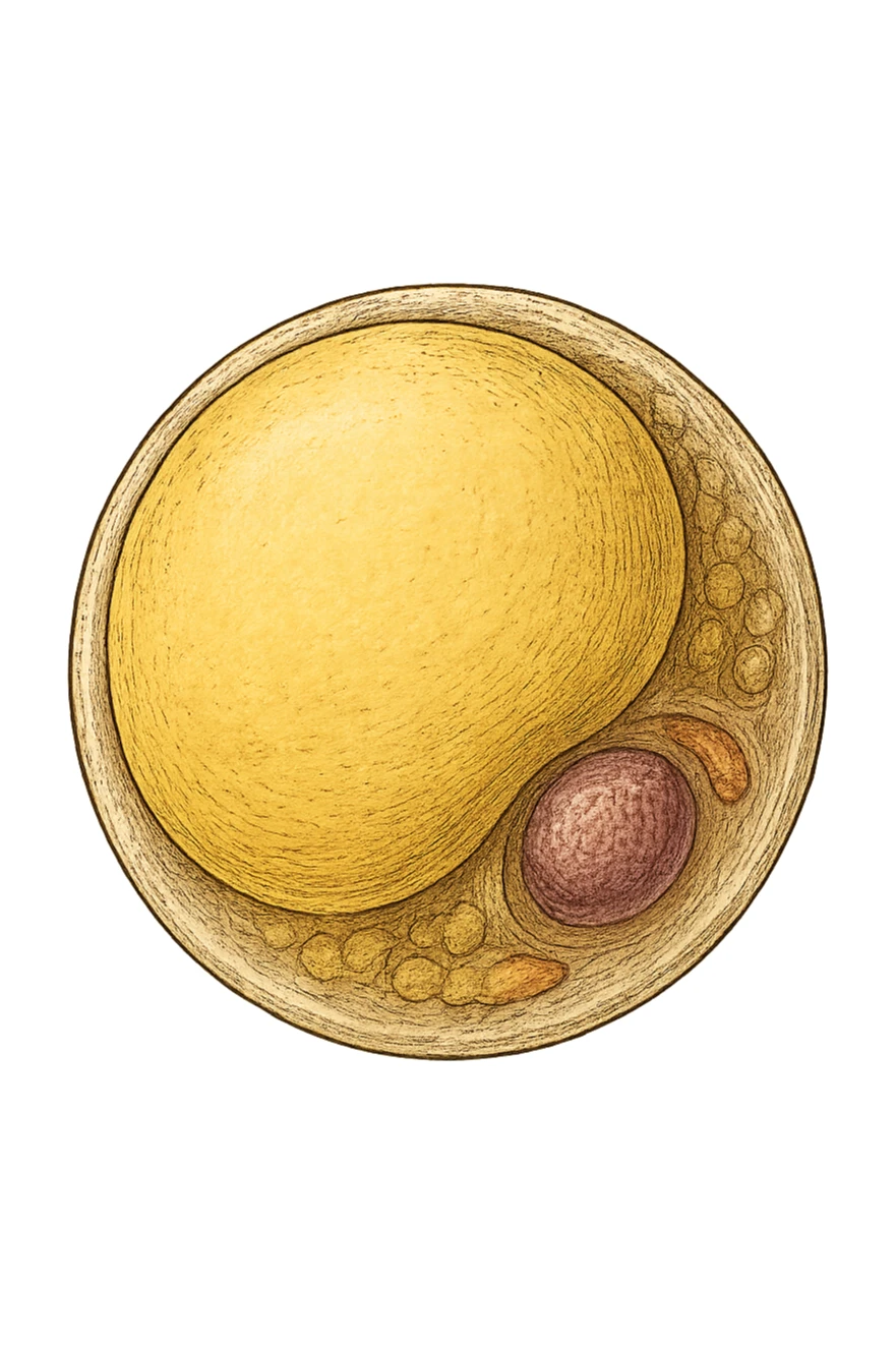 CELLULE DI GRASSO GIALLE FLUTTUANO IN ARIA sticker