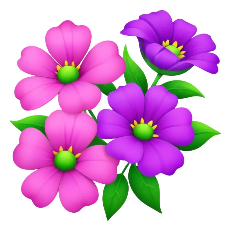 pink, green and purple flowers sticker