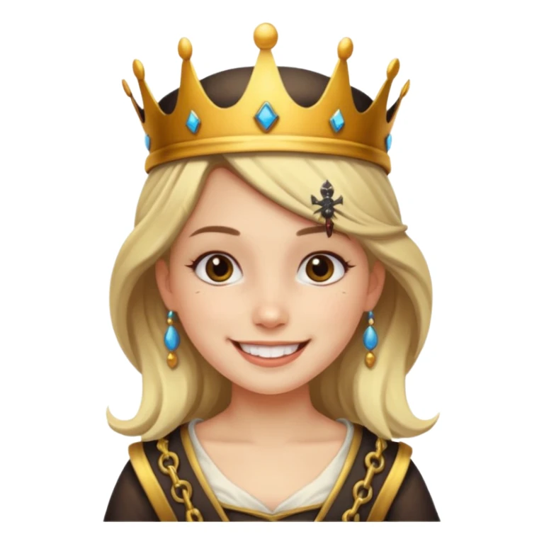 pirate girl with a crown sticker