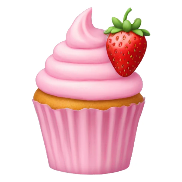 birthday pastel pink strawberry capcake  sticker