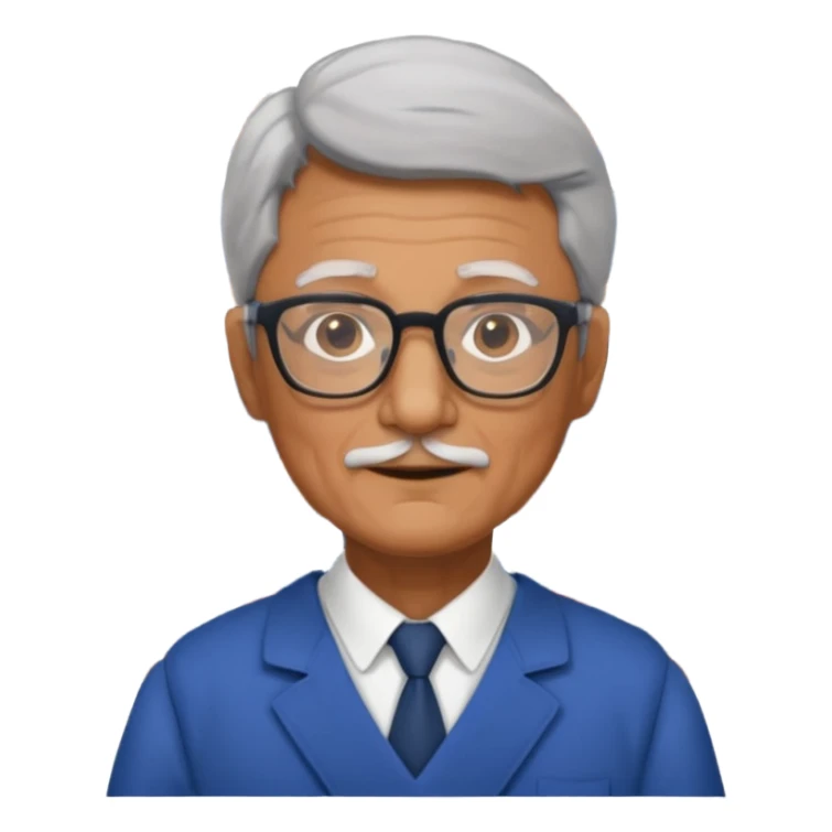 old male Librarian in foreign countries with glasses and librarian uniform sticker
