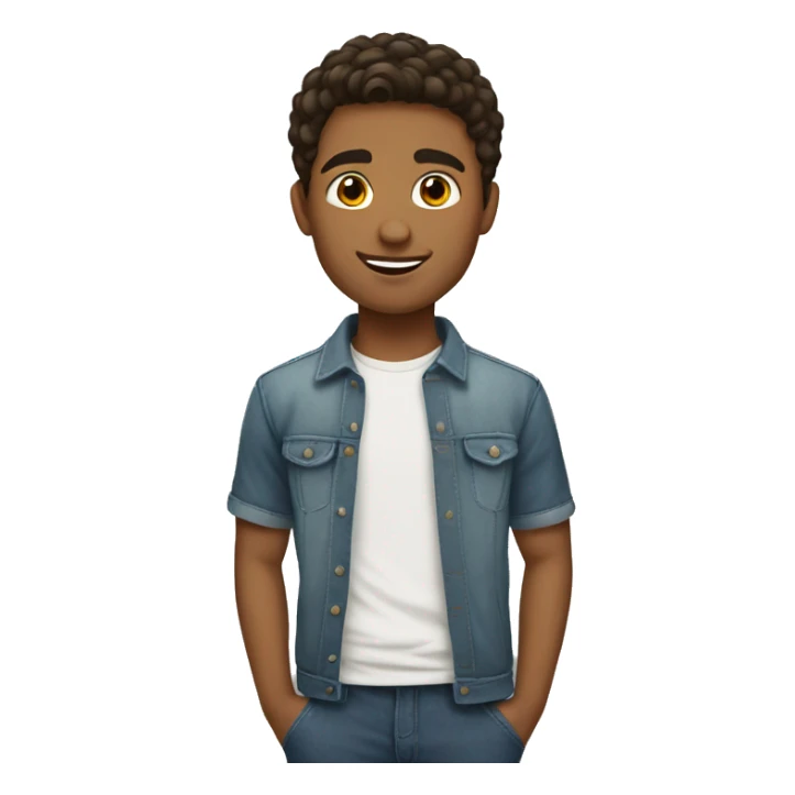 Brunette college boy short hair sticker