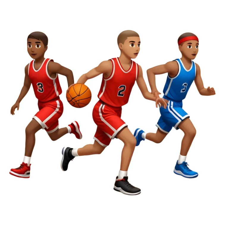 basketball game in motion in the ground with multiple players sticker