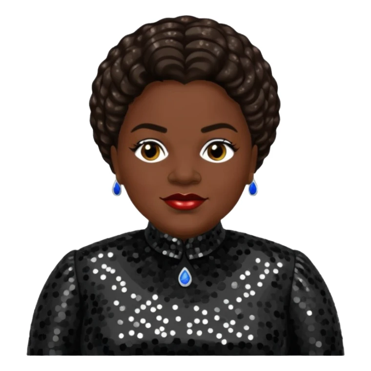 Mary McLeod Bethune with dark brown hair, black sequin outfit  sticker
