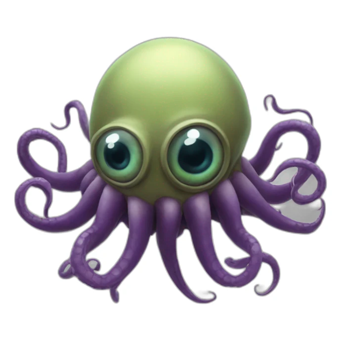 A beholder with one large central eye and several long tentacles, some of which have smaller eyes sticker