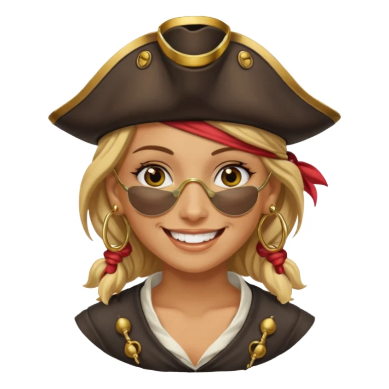 smiling female pirate emoji sticker