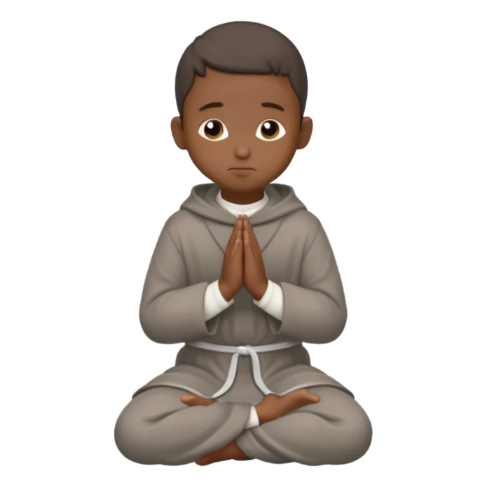 Un chico moreno con un hábito fransiscano gris ,y que el este de lado en forma de oración  sticker