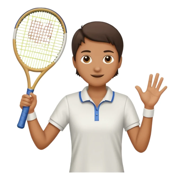 Tennis player waving racquet  sticker