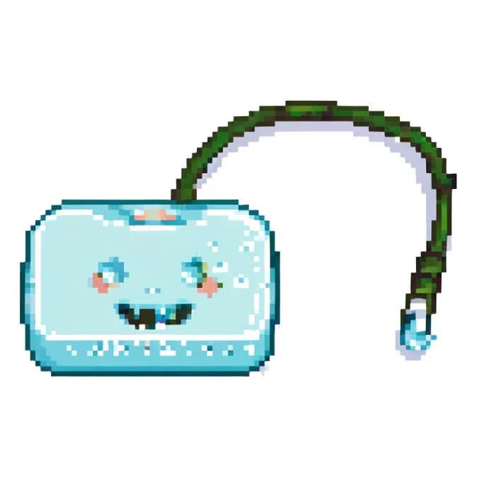 A dental floss sticker