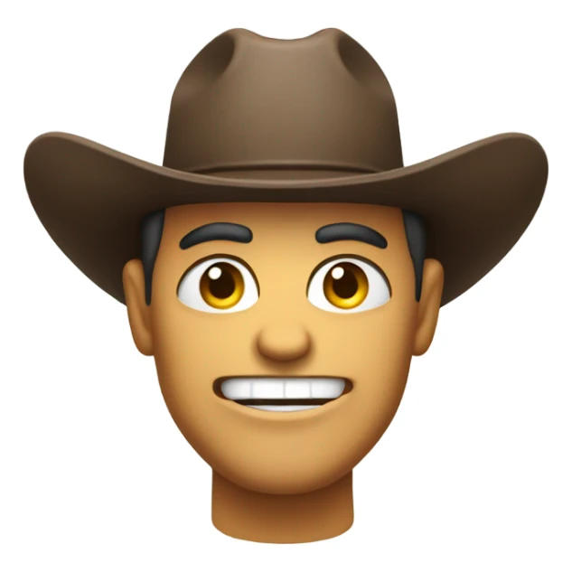 Cowboy emoji with grin and angry eyebrows sticker