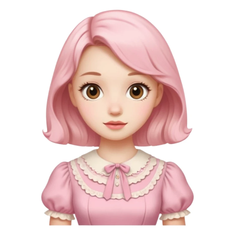 Cottagecore style ultra cute vintage material pink dress sticker