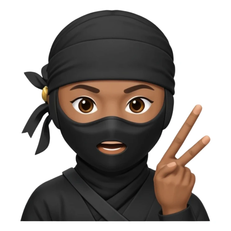Crea un memoji con este emoji 🥷🏽 y este👈🏽 sticker