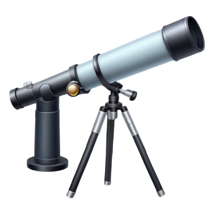 An icon featuring a telescope, stars, and a planet, symbolizing astronomy. The design includes a crescent moon, distant galaxies, and constellations, representing the study of space and celestial bodies. Transparent background highlights the exploration of the universe and cosmic phenomena. sticker