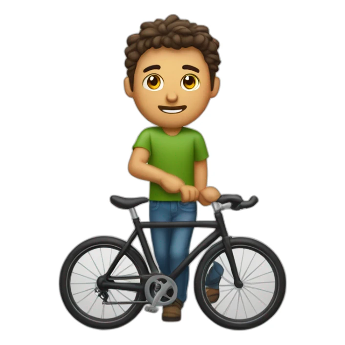 hombre gordo pelon con bicicleta sticker