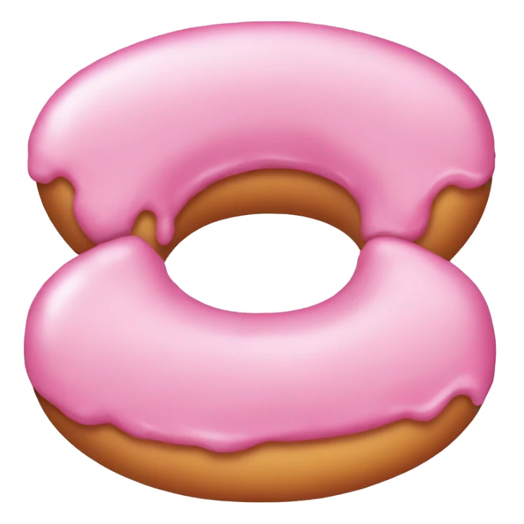 a donut with a light pink topping and no hole in the middle sticker