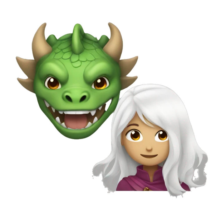 Dragon and white hair gir sticker