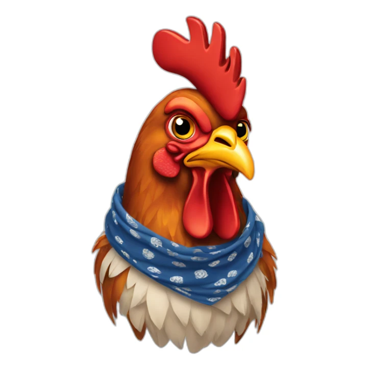 rooster wearing a bandana sticker