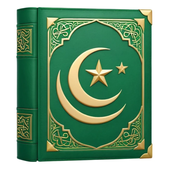 Closed Quran with the Islamic Symbol on it (moon and star) green sticker