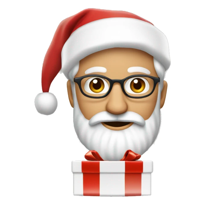 père Noël avec cadeau est costume rouge et barbe blanche sticker