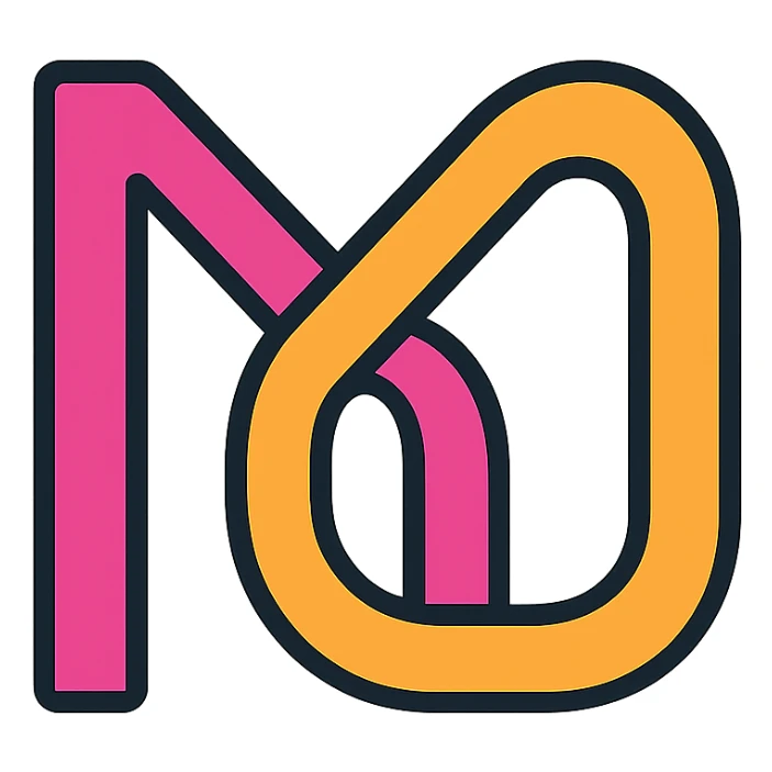 intertwining of two letters M and O sticker